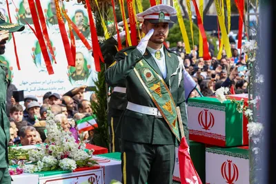مراسم تشییع پیکر مطهر ۲۱ شهید اقتدار آذربایجان شرقی
