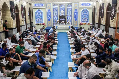جزءخوانی قرآن در حسینیه آیت‌الله سید عدنان غُریفی خرمشهر