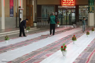 سفره افطاری حرم حضرت معصومه در شب میلاد امام حسن مجتبی(ع)