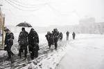 بارش اولین برف زمستانی در مشهد ـ حرم رضوی
