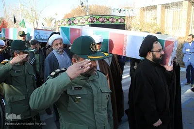 استقبال از چهار شهید گمنام دوران دفاع مقدس در یزد