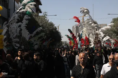 حرکت دسته های عزاداری به سمت حرم مطهر رضوی