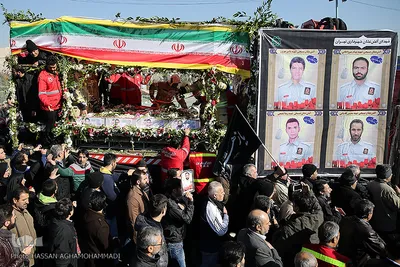 مراسم تشییع ۱۶آتش نشان شهید حادثه  پلاسکو