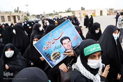 استقبال از پیکر شهید احسان کربلایی‌پور در اهواز