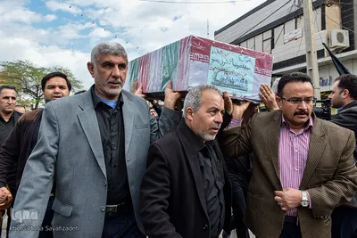 تشییع پیکرهای مطهر 7 شهید گمنام دوران دفاع مقدس در اهواز  
