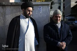 حضور فرزند رهبر معظم انقلاب در مراسم تشییع پیکر مرحوم استاد حبیب الله چایچیان