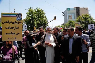 محمدجعفر منتظری در راهپیمایی روز قدس