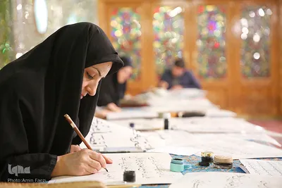 مشق شب قدر در حرم شاهچراغ(ع)