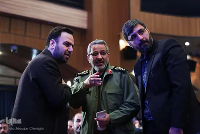 سردار غلام‌حسین غیب‌پرور، رئیس سازمان بسیج مستضعفین در اختتامیه چهارمین جشنواره رسانه‌ای ابوذر مشاهده می‌شود