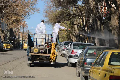 استمرار گندزدایی معابر عمومی اهر تا ریشه کنی کامل کرونا