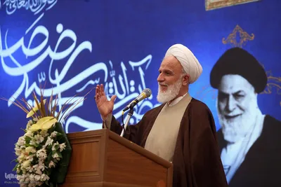 آیت الله محمود محمدی عراقی نماینده مجلس خبرگان رهبری در مراسم گرامیداشت آیت الله سید رضا صدر