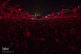 مراسم تعویض پرچم گنبد حرم حضرت اباالفضل العباس(ع) از قرمز به مشکی
