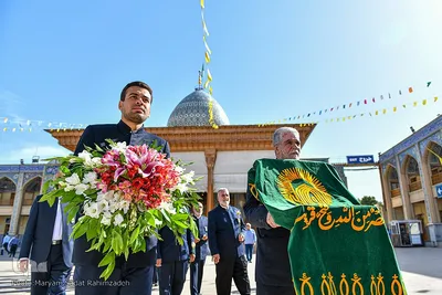 تجدید میثاق خدام امام رضا با حضرت شاهچراغ (ع)
