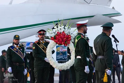 استقبال از پیکر مطهر سردار شهید نیلفروشان در فرودگاه اصفهان