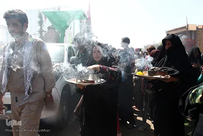 مراسم تشییع یک شهید گمنام در روستای نهاوند 