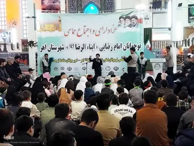 عزاداری و اجتماع حماسی نوجوانان و جوانان امام رضایی در اهر