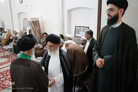جشن غدیر وملبس شدن جمعی از طلاب در بیت آیت الله مدرسی در یزد‎‎