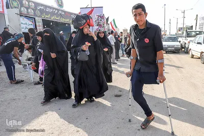 زائران و موکب‌داران در پایانه مرزی چذابه