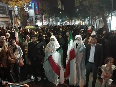 تجمع شبانه حمایت از مدافعان وطن و جشن مهر ماندگار ویژه ازدواج زوجین جانفدا در اهر