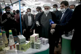 بازدید حجت الاسلام «محمدی گلپایگانی» از نمایشگاه دستاوردهای اجتماعی رزمایش همدلی برکت ستاد اجرایی فرمان امام(ره)
