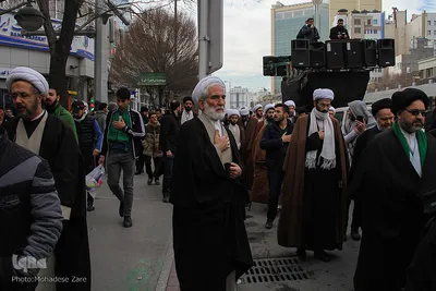 مراسم تشییع پیکر آیت‌الله سیدمحمدمهدی خلخالی در مشهد مقدس