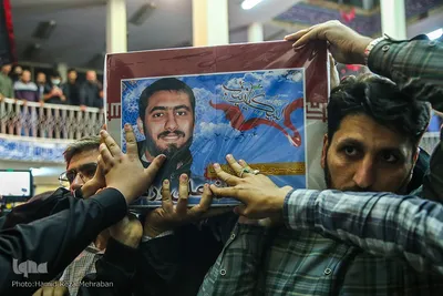 آئین وداع با پیکر شهید مدافع امنیت «آرمان علی‌وردی» در حوزه علمیه آیت‌الله مجتهدی(ره)