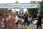 دسته عزاداری طلاب و روحانيون شیرازی در سومين روز شهادت امام حسین(ع)