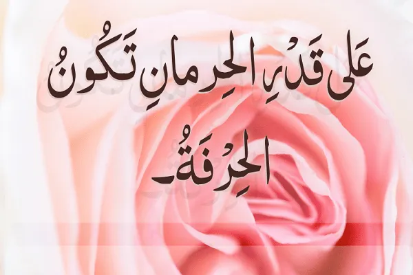 عَلى قَدْرِ الْحِرْمانِ تَكُونُ الْحِرْفَةُ