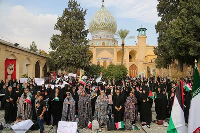 اجتماع زینبی بانوان و کودکان شیراز در حمایت از مادران مظلوم غزه