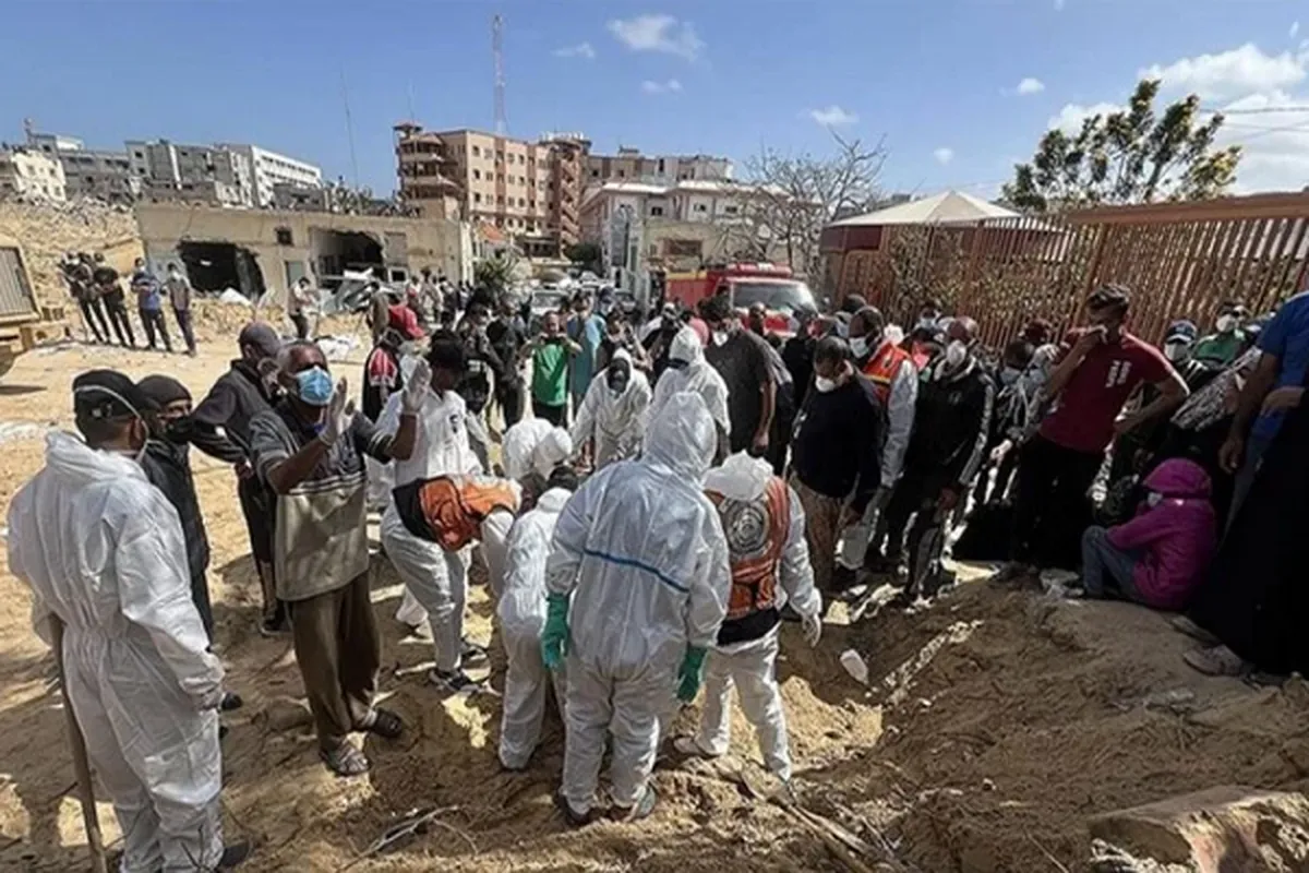 Palestinians Find 190 Bodies in Gaza Hospital Mass Grave after Israeli Withdrawal  