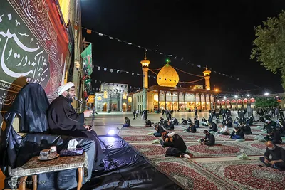عزاداری شب تاسوعای حسینی در حرم شاهچراغ(ع)