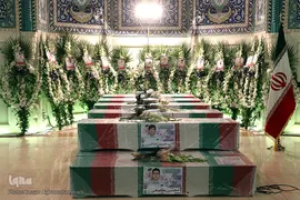مراسم تشییع ۱۶آتش نشان شهید حادثه  پلاسکو