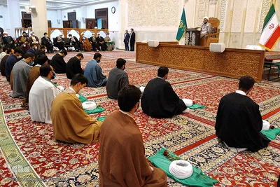 مراسم عمامه گذاری طلاب در اعیاد شعبانیه‎‎