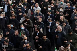 آیین خاکسپاری پیکر مطهر شهید گمنام دوران دفاع مقدس در وزارت تعاون، کار و رفاه اجتماعی