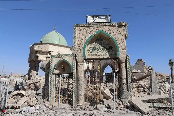 طنین دوباره اذان در مسجد جامع «نوری» موصل + فیلم
