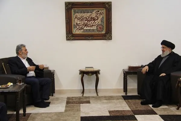 بررسی تحولات فلسطین در دیدار سیدحسن نصرالله و دبیرکل جهاد اسلامی