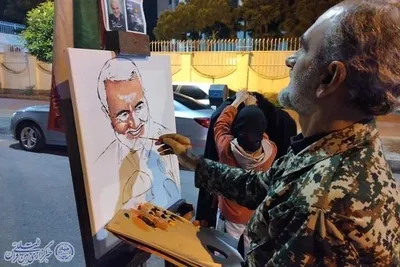 سومین شب از نمایشگاه نقاشی شهدایی در اجتماع شبانه بابلسر