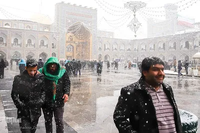 بارش اولین برف زمستانی در مشهد ـ حرم رضوی