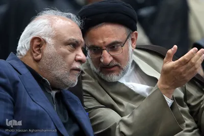 حجت‌الاسلام والمسلمین مهدی خاموشی، رئیس سازمان اوقاف و امور خیریه و حسن پلارک، رئیس سابق ستاد بازسازی عتبات عالیات کشور 

