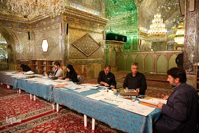 مشق شب قدر در حرم شاهچراغ(ع)