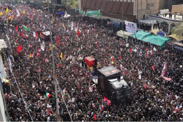 Millions of Iraqis attended the funeral ceremony in Najaf for martyred Leader.