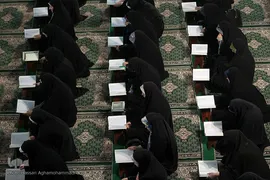 مراسم جزء خوانی قرآن کریم در مصلی امام علی(ع) حرم مطهر حضرت عبدالعظیم حسنی (ع)