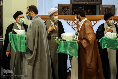 مراسم عمامه گذاری طلاب در اعیاد شعبانیه‎‎