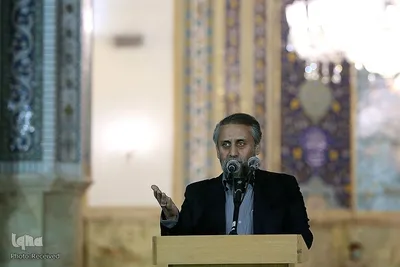 مراسم وداع با پیکر شهید محمد اصلانی در حرم مطهر رضوی