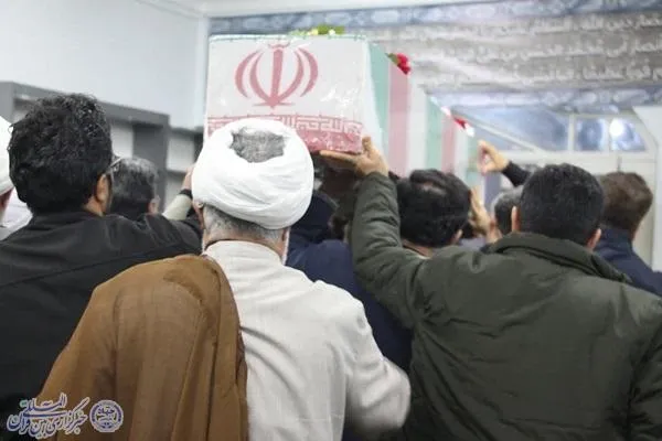 آیین وداع با پیکر شهید گمنام در اداه کل تبلیغات اسلامی مازندران