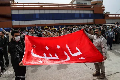 استقبال از پیکر شهید احسان کربلایی‌پور در اهواز