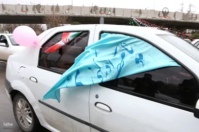 راهپیمایی خودرویی در قزوین به مناسبت نیمه شعبان