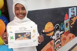 une petite fille musulmane de 10 ans remporte le concours Doodle for Google