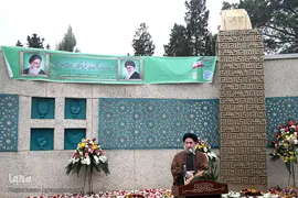 مراسم گلباران جایگاه جلوس بنیانگذار کبیر انقلاب اسلامی، امام خمینی(ره) در بهشت زهرا(س)