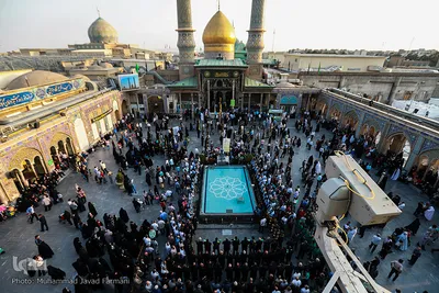 آیین تعویض پرچم گنبد حرم عبدالعظیم حسنی (ع)
